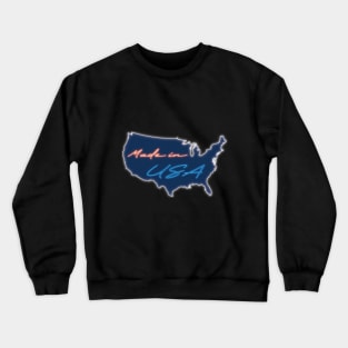 Made in USA with neon light Crewneck Sweatshirt